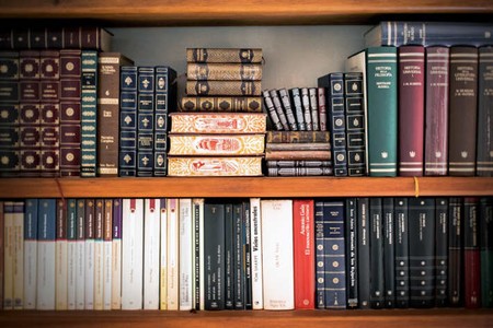 Book shelf full of legal books