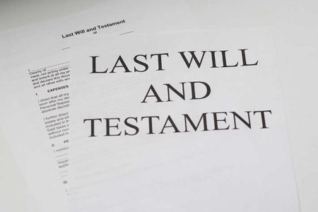 Last will and testament document